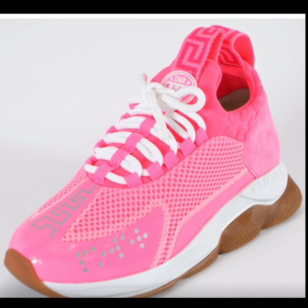 Versace Women's Neon Chain Reaction Sneakers Shoes